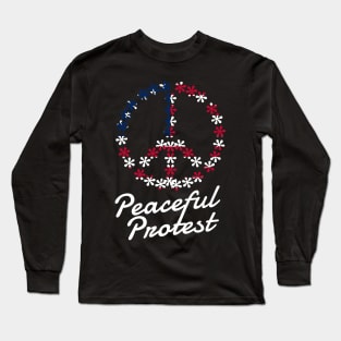 Peaceful Protester Peace Sign Long Sleeve T-Shirt